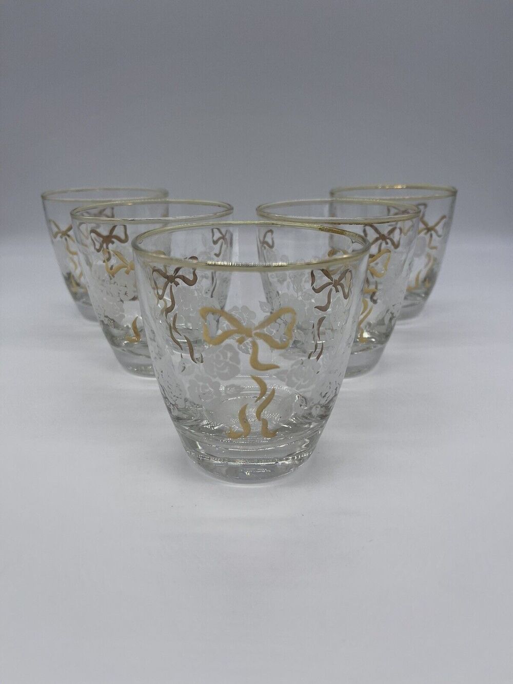 Libbey Rose Classic Lowball Glasses - SET OF 5 CIRCA 1953 Discontinued.